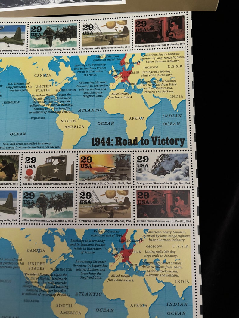 World War II 50th Anniversary Commemorative Series USPS Stamps, "1944 ...