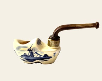 Vintage Hunter's Pipe, Bavarian Porcelain Pipe With Hunting Motif