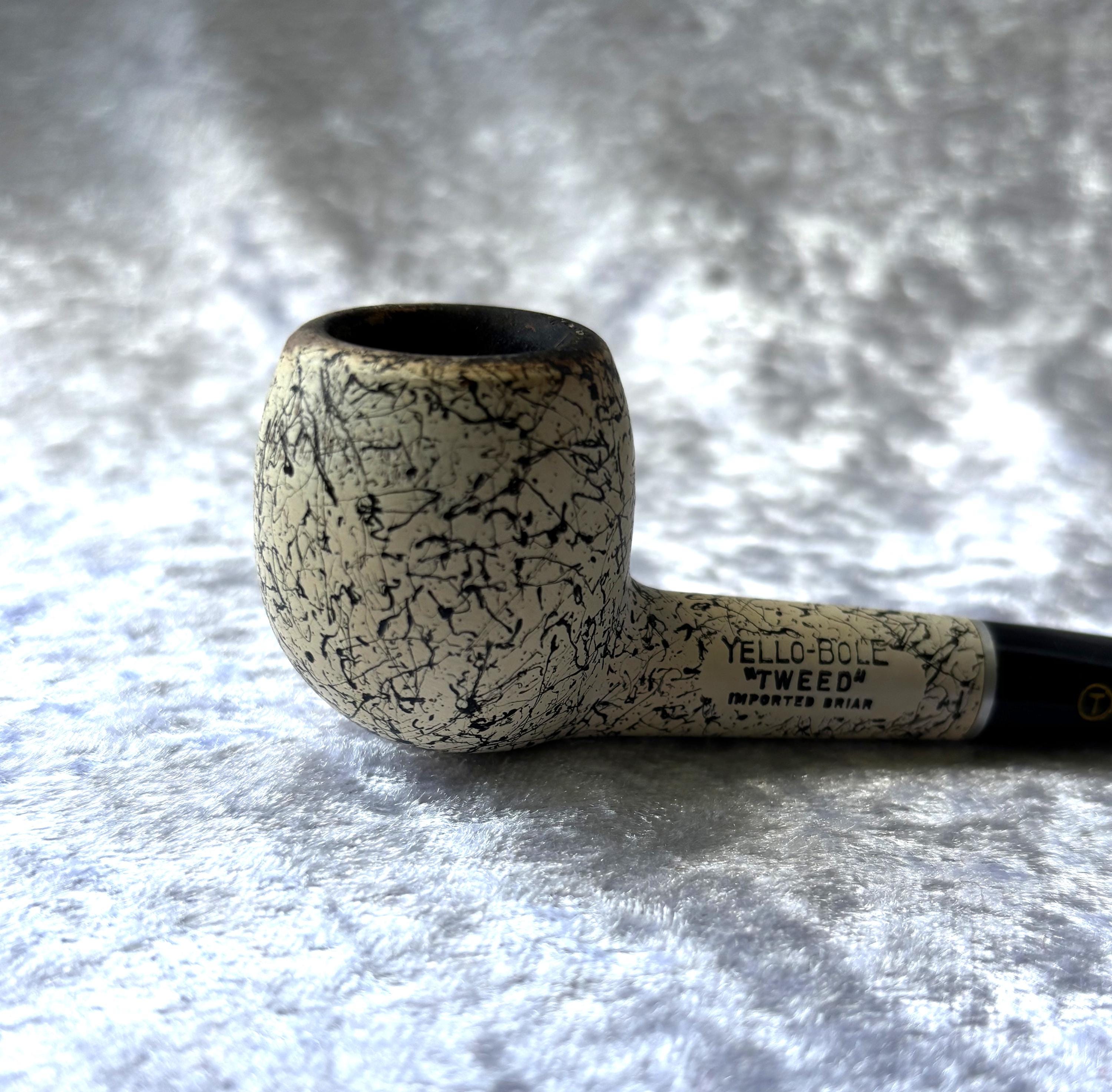 Vintage Yello-bole “tweed” Imported Briar Pipe | 1960s Spatter Finish  Tobacco Pipe