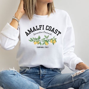 Amalfi Coast Sweatshirt, Sorrentine Peninsula, Campania Italy Crewneck Sweatshirt, Italy Unisex Sweatshirt, Europe Vacation Shirt