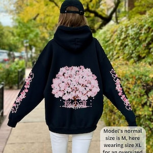 Japanese Cherry Blossom Hoodie, Sakura Hoodie, Japanese Streetwear, Japan Travel Hoodie, Aesthetic Hoodie