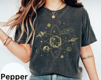 Celestial Comfort Colors® Shirt, Solar System Shirt, Celestial Planets Shirt, Galaxy Shirt, Stars Shirt, Star Lover Gift