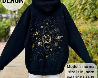 Celestial Hoodie: Mystical Space Design, Unisex Astrology Sweatshirt