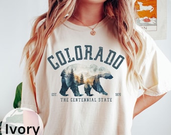 Retro Colorado Bear Shirt: Comfort Colors Unisex Graphic Tee