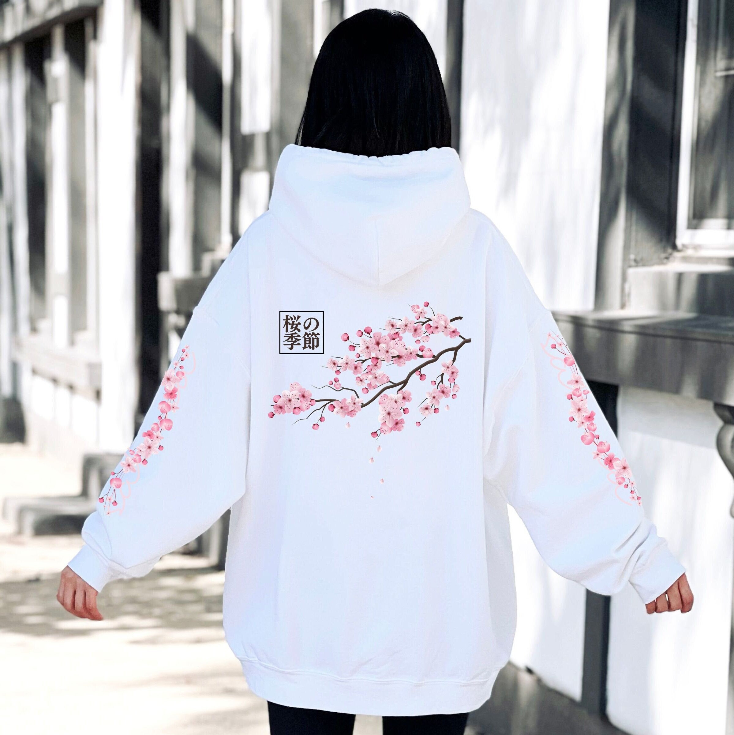 Sweatshirt Off White Pink Cherry Blossom Off White Sakura Pink