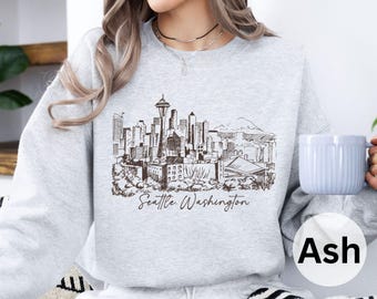 Seattle Washington Sweatshirt: Cozy Unisex Crewneck with City Skyline