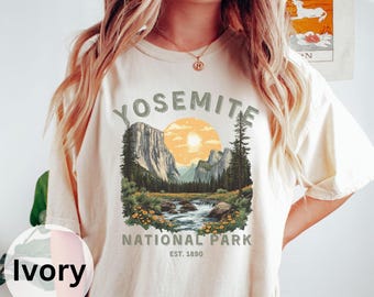 Yosemite National Park Shirt: Comfort Colors Vintage Hiking Tee