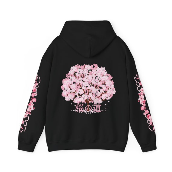Japanese Cherry Blossom Hoodie Sakura Hoodie Japanese Streetwear Japan Travel Hoodie Aesthetic Hoodie Etsy