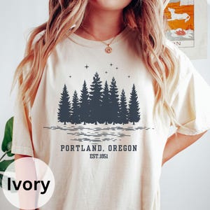 Portland Oregon Shirt, Portland Oregon Comfort Colors® Shirt, Oregon Forest Shirt, Hiking T-Shirts, PNW Travel Shirts, Oregon Gifts