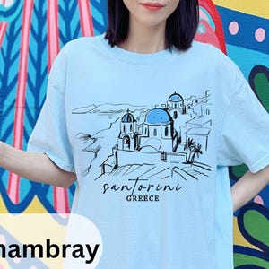 Santorini Greece Comfort Colors Shirt: Greek Vacation Souvenir