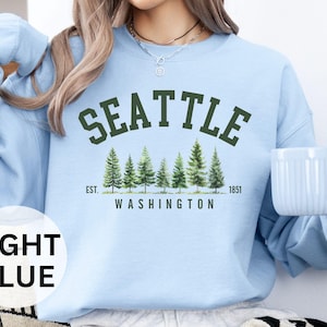 Seattle Sweatshirt, Seattle Washington Sweatshirt, Soft Cozy Seattle Sweater, Unisex Seattle Crewneck, Seattle Gifts