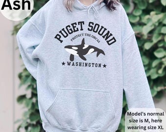 Puget Sound Orca Hoodie: Seattle Washington Souvenir