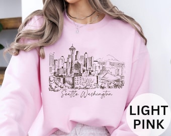 Seattle Washington Sweatshirt: Cozy Unisex Crewneck with City Skyline
