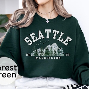 Seattle Sweatshirt, Seattle Washington Sweatshirt, Soft Cozy Seattle Sweater, Unisex Seattle Crewneck, Seattle Gifts