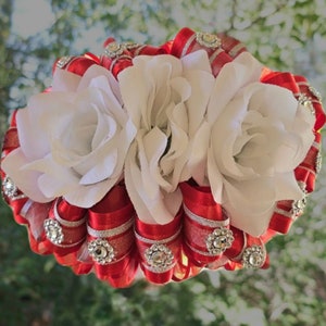Mariachi Ribbon and Flower Hairbow