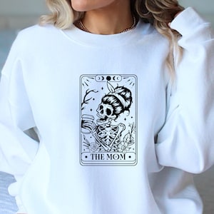 The Mom Sweatshirt, Tarot Card The Mom Sweater, Skeleton Hoodie, Tarot Card Sweatshirt, Skull Mom Hoodie, Gift For Woman