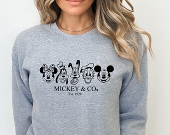 Disney  Sweatshirt, Mickey Mouse And Friends Hoodie, Cute Mickey Sweatshirt, Disney Hoodie, Vintage Disney Sweater