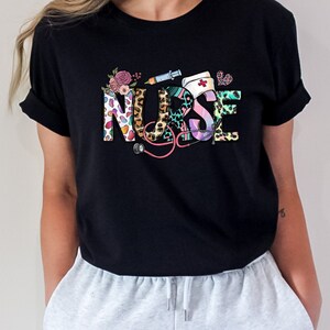 Nurse Shirt, Nurse Life Shirt, Nurse Gift, Gift For Nurse, Nurse Week, Nursing School Tee, Registered Nurse Shirt, Leopard Print Nurse Shirt