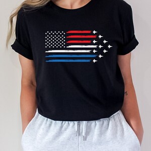 Red White Blue Air Force Flyover T-shirt, Air Force Shirt, 4th of July shirt, Shirt for USA, July 4th Independence Day shirt