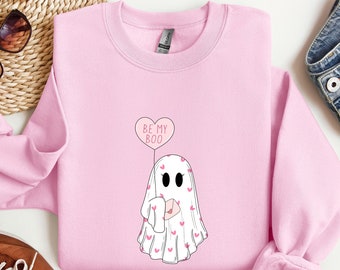 Be My Boo Sweatshirt, Ghost Hoodie, Ghost Valentines Day Hoodie, XOXO Sweatshirt, Women Valentines Day Sweatshirt, Heart Sweatshirt