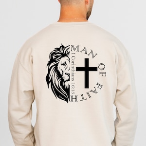 Men Of Faith Christian Religious Sweatshirt Gift for Him Men Of Faith Christian Religious Sweatshirt Gift for Him