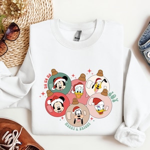 Vintage Mickey And Friend Christmas Sweatshirt, Disney Ears Christmas Hoodie, Disney Christmas Sweatshirt, Disney Trip Shirt, Disney Gift