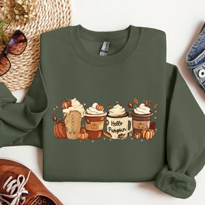 Pumpkin Fall Coffee Sweatshirt,  Vintage Thanksgiving Sweatshirt, Pumpkin Spice Sweatshirt, Retro Sweatshirt, Gift Idea