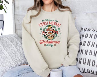 Mickey's Very Merry Christmas Party 2026 Sweatshirt, Disney Christmas Crewneck, Mickey Minnie Xmas, Family Matching Disney Trip