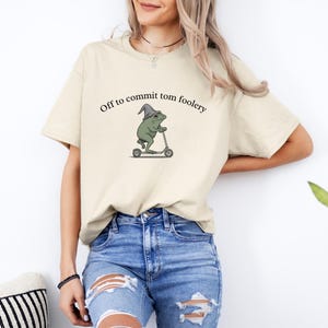 Off to Commit Tom Foolery Frog T-shirt. Funny Weirdcore Sayings Unique Tshirt Tee Adults Men Women Meme Graphic Sarcastic