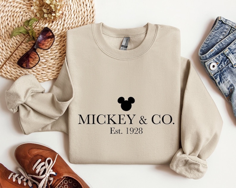 Mickey & Co Sweatshirt, Vintage Disney Hoodie, Disney Family Matching Sweater, Disneyland Tee, Disney Gift for Girl, Disneyworld Gift image 1