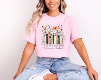 Floral Book T-Shirt: Bookworm Librarian Gift