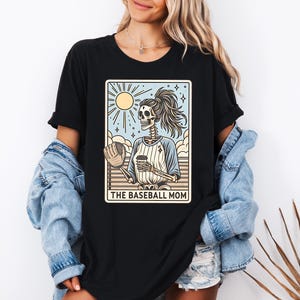 Baseball Mom Shirt, Mothers Day Gift for Baseball Mom, Baseball Mom Tarot Card T-shirt, Halloween Skeleton Baseball Mama Tee