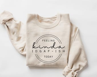 Funny Sarcastic Graphic Sweatshirt: IDGAF Quote Pullover