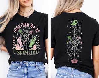 Retro Wicked Together We’re Unlimited Shirt, Wicked The Musical, Wizard Movie Fan Shirt, Defy Gravity Broomstick Magic Wand Tee