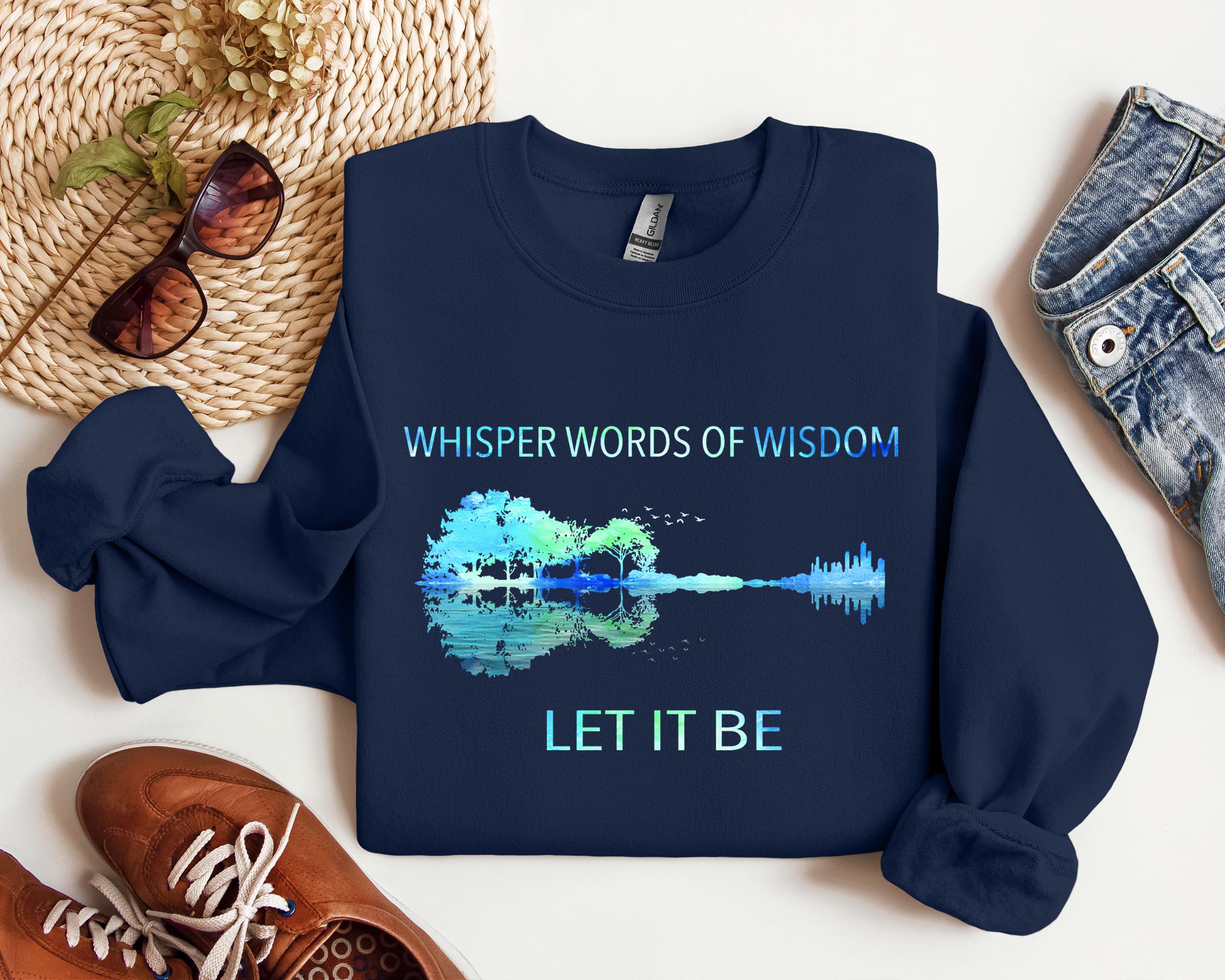 Guitar Lake Shadow Design Unisex Let It Be Beatles T-Shirt 
