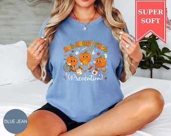 Comfort Colors® I Love Fall Prevention Shirt, Thanksgiving Nurse Tee, SPT PTA OT Fall Shirt, Physical Therapy T-Shirt, Autumn Nurse Top