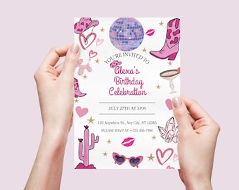 Pink Boots Disco | Disco Birthday For Her | Dolly Inspired Party | Pink Cowgirl | Pink Party | Birthdays for Women | Birthday Ideas for Her