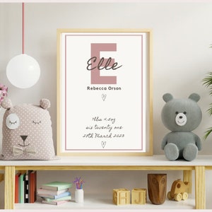 Name Initial Bedroom Print/Poster/Baby Gift/Newborn Gift