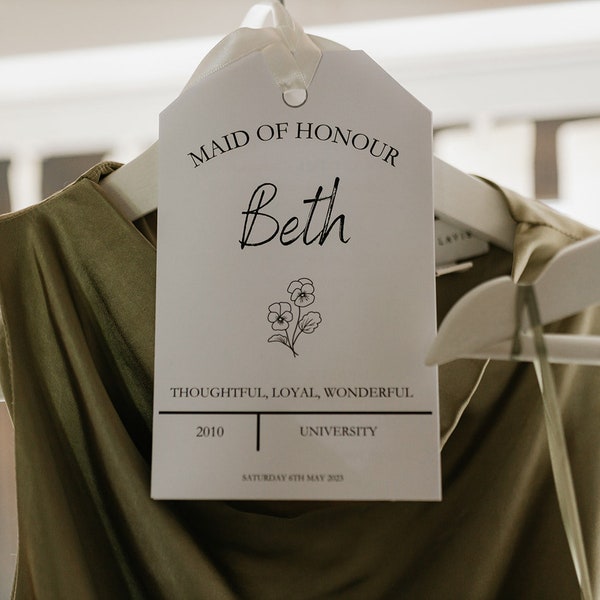 Personalised Maid of Honour Wedding Hanger/Wedding Tag