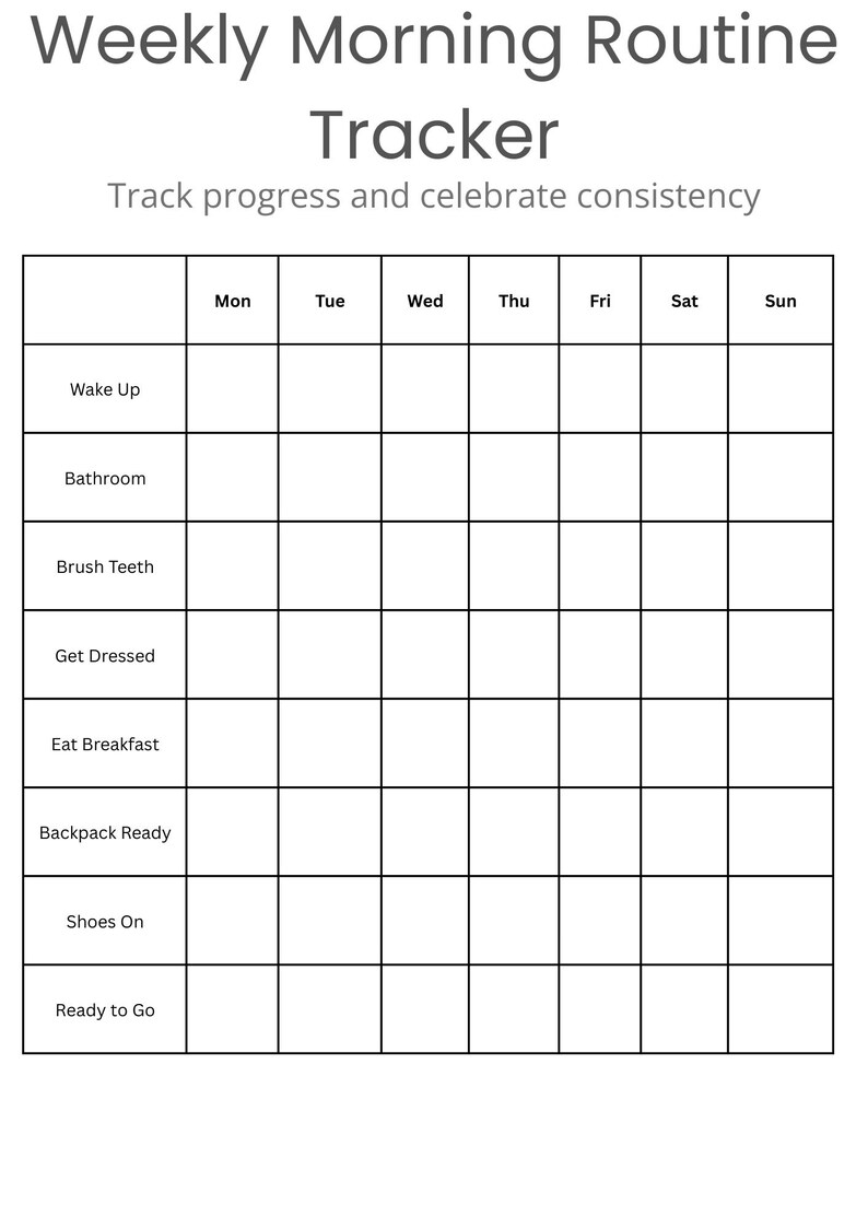 Visual Morning Checklist.pdf Kids Morning Routine Checklist Printable, Visual Morning Chart for Kids ...
