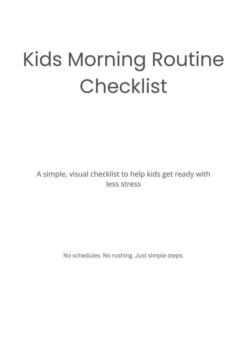 Visual Morning Checklist.pdf Kids Morning Routine Checklist Printable, Visual Morning Chart for Kids ...