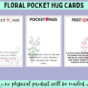 3 cartes florales de câlin de poche fichier PDF imprimable téléchargement immédiat 3 poèmes différents au crochet entreprise au crochet vendeur résine