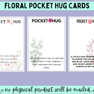 3 Floral Pocket Hug Cards Printable PDF File Instant Download 3 different poems Crochet Business crochet vendor resin