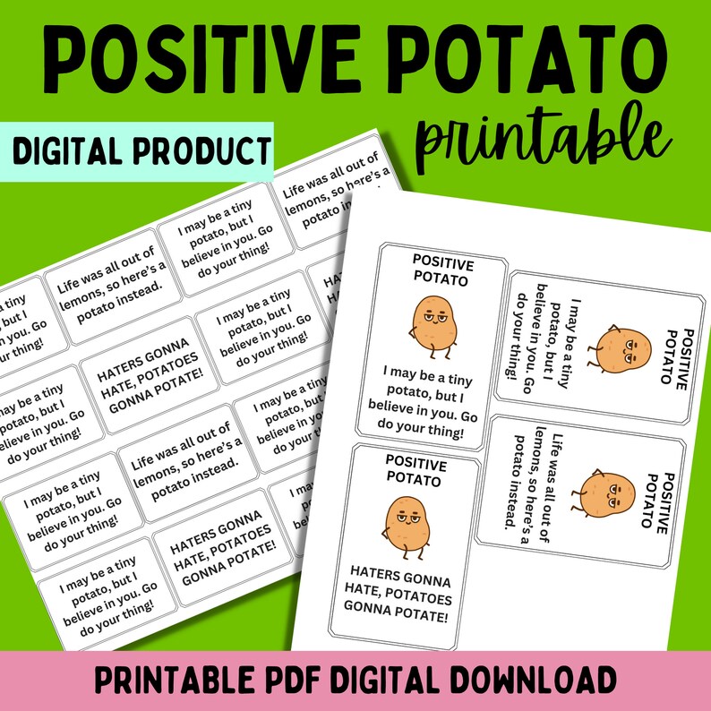 Positive Potato Printable PDF File Instant Download Crochet Business Printables Crochet Vendor Positive Potato Printable PDF File Instant Download Crochet Business Printables Crochet Vendor