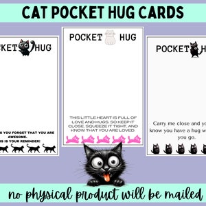 3 cartes de câlins sur le thème des chats fichier PDF imprimable en téléchargement immédiat 3 poèmes différents au crochet