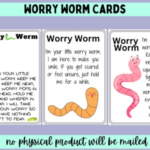 3 poèmes Worry Worm au crochet Étiquettes imprimables Fichier PDF Téléchargement instantané Crochet Business vendeur de crochet 3 tailles différentes
