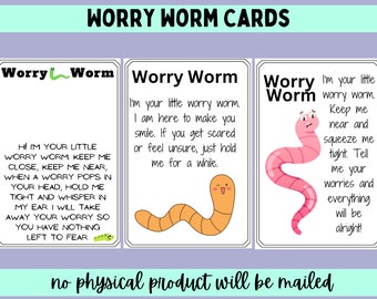 3 Worry Worm Poems Printable tags PDF File Instant Download Crochet Business crochet vendor 3 different sizes