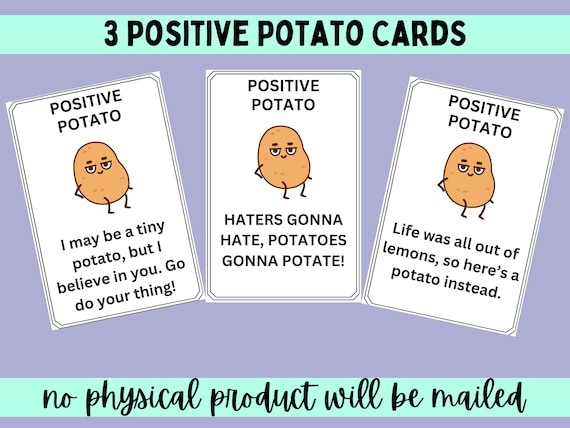 3 Positive Potato crochet amigurumi tags Printable PDF File Instant Download Crochet Business printables crochet vendor