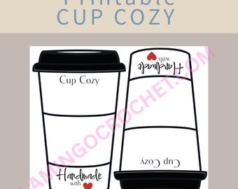 PRINTABLE cup cozy display cards, cup Cozy printable template, coffee cup sleeve inserts