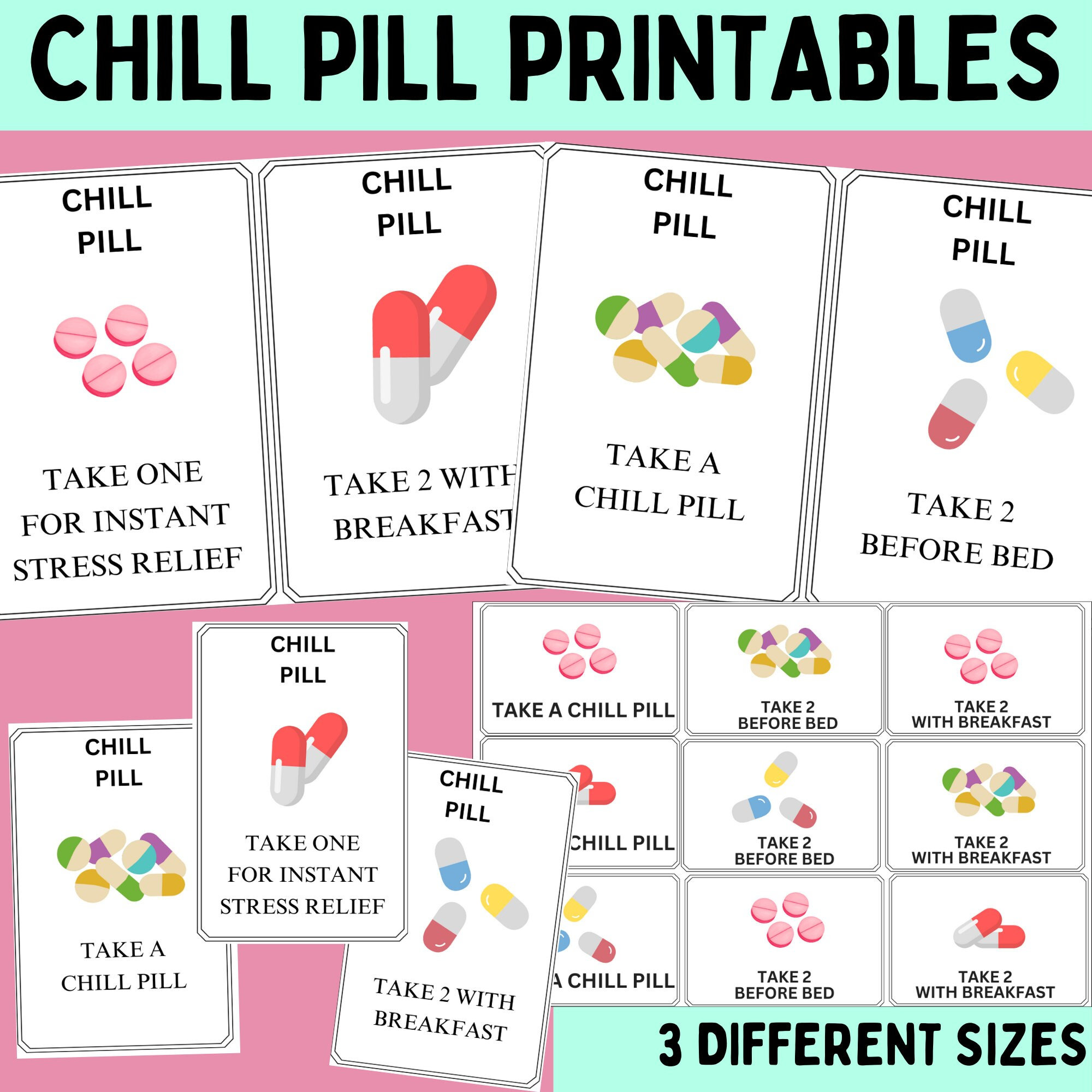 Crochet Chill Pill Happy Pill Printable PDF File Instant Download ...